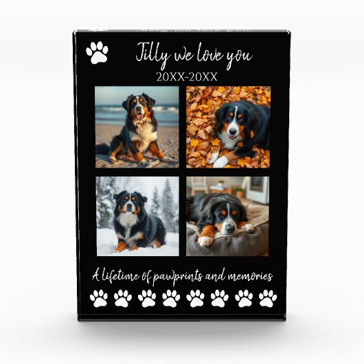 Paw Prints & Memories-Custom Pet- Fotoblok (Voorkant)