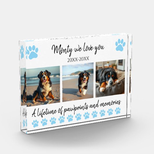 Paw Prints & Memories-Custom Pet- Fotoblok (Links)