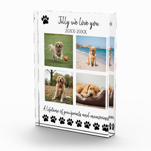 Paw Prints & Memories-Custom Pet- Fotoblokken (Rechts)