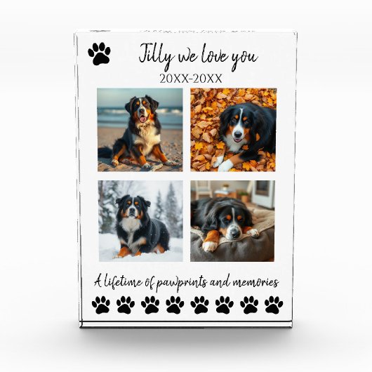 Paw Prints & Memories-Custom Pet- Fotoblokken (Voorkant)