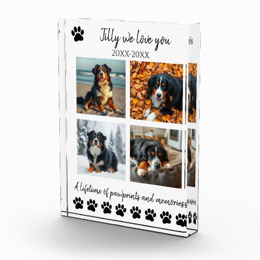Paw Prints & Memories-Custom Pet- Fotoblokken (Rechts)
