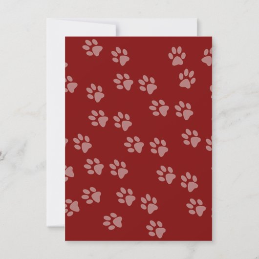 Paw Prints Merry kerstdog-fotokaarten (Achterkant)