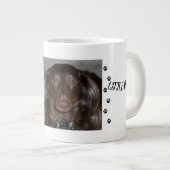 Paw Prints met 1 Pet's Foto en Naam Grote Koffiekop (Voorkant rechts)