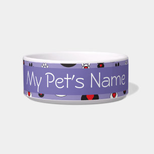 Paw Prints met harten Keramische Pet Bowl Voerbakje
