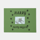Paw Prints met Pet's Foto en Naam Deurmat (Voorkant)