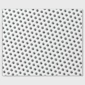 Paw Prints Modern Zwart Wit Pet Lovers Gift Wrap Cadeaupapier (Vlak)