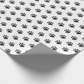 Paw Prints Modern Zwart Wit Pet Lovers Gift Wrap Cadeaupapier (Hoek)