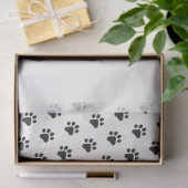 Paw Prints Modern Zwart Wit Pet Lovers Gift Wrap Tissuepapier (Geschenk)