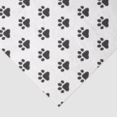 Paw Prints Modern Zwart Wit Pet Lovers Gift Wrap Tissuepapier (Detail)