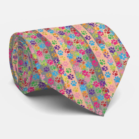 Paw Prints Necktie Stropdas (Opgerold)