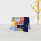 Paw Prints Note Card with Name Kaart (Gele Bloem)