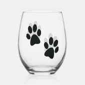 Paw Prints Ontwerp Thermisch Wijnglas Wijnglas Zonder Voet (Voorkant)