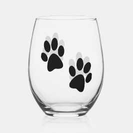 Paw Prints Ontwerp Thermisch Wijnglas Wijnglas Zonder Voet