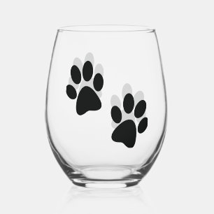 Paw Prints Ontwerp Thermisch Wijnglas Wijnglas Zonder Voet