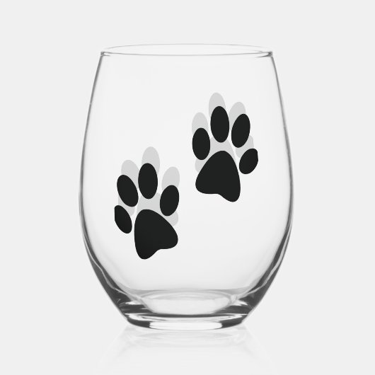 Paw Prints Ontwerp Thermisch Wijnglas Wijnglas Zonder Voet (Achterkant)