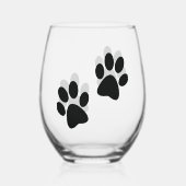 Paw Prints Ontwerp Thermisch Wijnglas Zonder Voet (Achterkant)