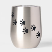 Paw Prints Ontwerp Thermische Wijn Tumbler (Achterkant)