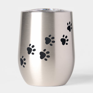 Paw Prints Ontwerp Thermische Wijn Tumbler