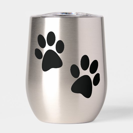 Paw Prints Ontwerp Thermische Wijn Tumbler (Voorkant)