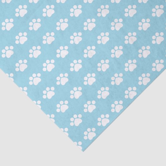 Paw Prints op blauwe achtergrond Tissuepapier (Detail)