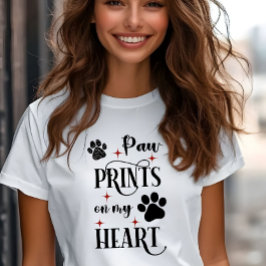 Paw Prints op mijn hart kat T-shirt