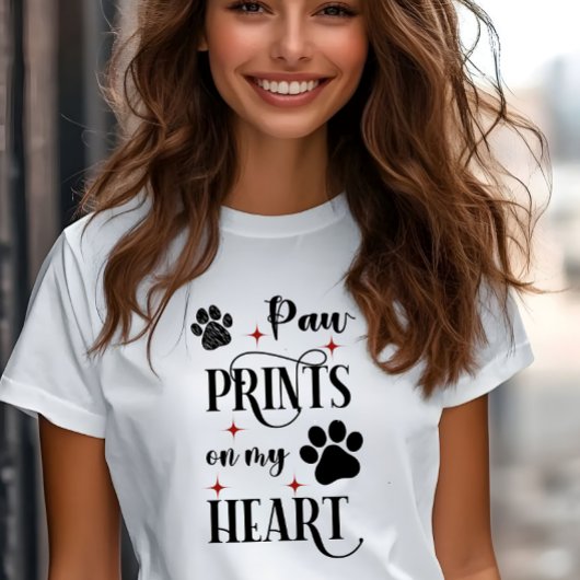 Paw Prints op mijn hart kat T-shirt