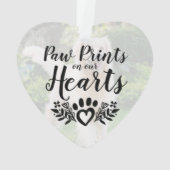 Paw Prints op onze harten Pet Photo Memorial Ornament (achterkant)