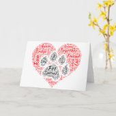 Paw Prints op onze harten Regenboogbrug Kaart (Gele Bloem)