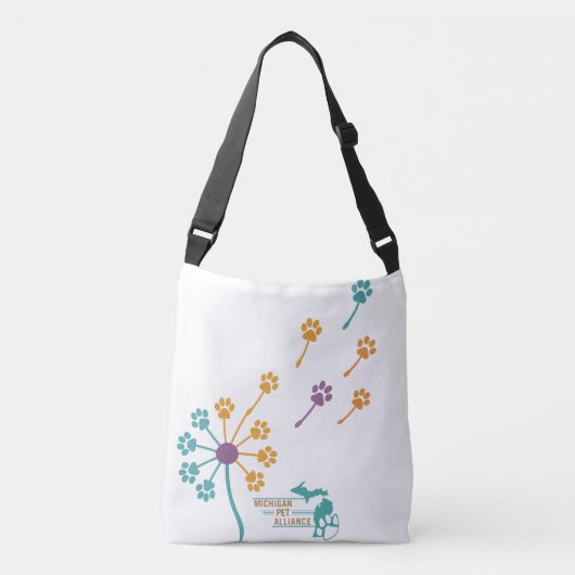 Paw Prints Paardenbloem Crossbody of Schoudertas Tas (Voorkant)