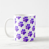 Paw Prints Paarse PET NAAM Kat Hond Kleurrijk Fun Koffiemok (Links)