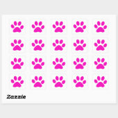 Paw Prints Pattern Custom Cute Hot Pink Vierkante Sticker (Vel)