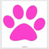 Paw Prints Pattern Hot Pink Custom Cute  Sticker (Vel)
