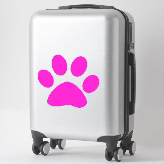 Paw Prints Pattern Hot Pink Custom Cute  Sticker (Koffer)