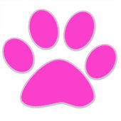 Paw Prints Pattern Hot Pink Custom Cute  Sticker (Voorkant)