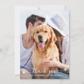 Paw Prints Personalized Pet Photo Dog Wedding Bedankkaart (Voorkant)