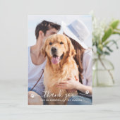Paw Prints Personalized Pet Photo Dog Wedding Bedankkaart (Staand voorkant)