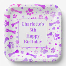 Paw Prints Personated Pink Paars Birthday Party