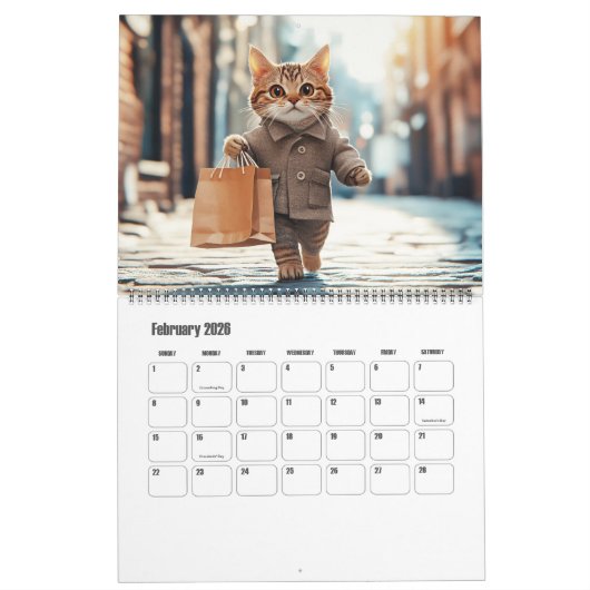 Paw Prints Pet Cat Photo Art Large Kalender (Feb 2026)