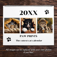 Paw Prints Pet Cat Photo Art Large