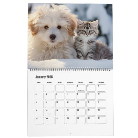 Paw Prints Pet Dog Photo Art Large Kalender (Jan 2026)