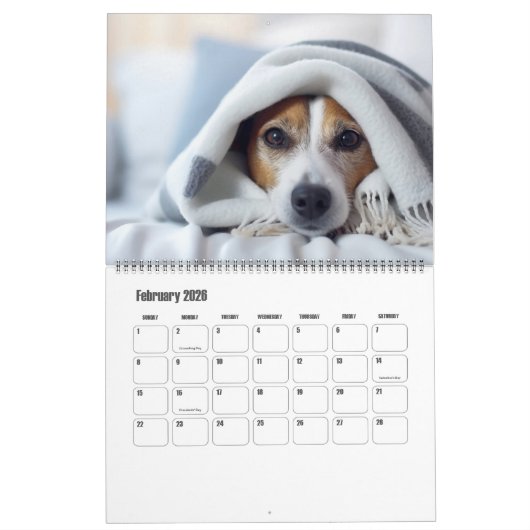 Paw Prints Pet Dog Photo Art Large Kalender (Feb 2026)