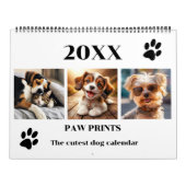 Paw Prints Pet Dog Photo Art Large Kalender (Hoes)
