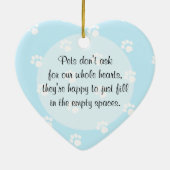 Paw Prints Pet Foto Lijst Lichtblauw Keramisch Ornament (Achterkant)