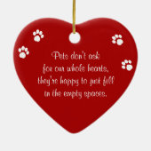 Paw Prints Pet Foto Lijst Rood Keramisch Ornament (Achterkant)