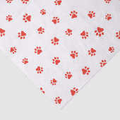 Paw Prints Pet Lover Gift Wrap Red Cat Dog Fun Tissuepapier (Detail)