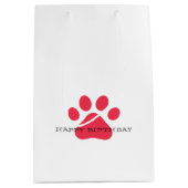 Paw Prints Pet Lovers Honden Katten Rood Gift Wrap Medium Cadeauzakje (Voorkant)