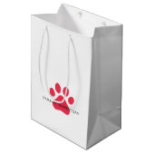 Paw Prints Pet Lovers Honden Katten Rood Gift Wrap Medium Cadeauzakje (Voorkant Gekanteld)