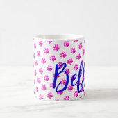 Paw Prints PET NAME Cat Dog Modern Animal Fun Koffiemok (Center)