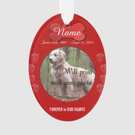 Paw Prints Poem Memorial Red Ornament