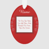 Paw Prints Poem Memorial Red Ornament (achterkant)